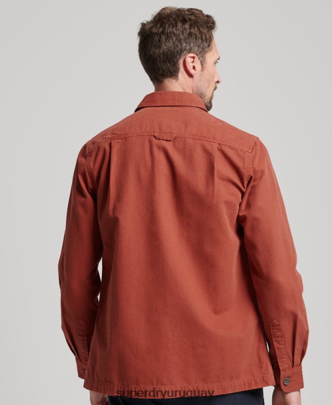 uy Superdry hombres sobrecamisa de lona marrón DT2N8Z141 ropa