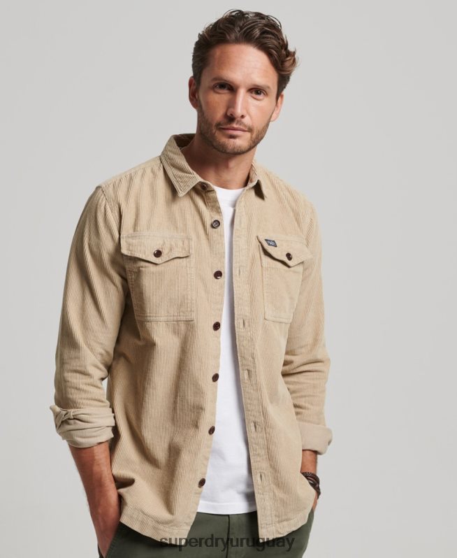 uy Superdry hombres sobrecamisa de pana vintage marrón DT2N8Z210 ropa