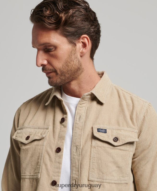 uy Superdry hombres sobrecamisa de pana vintage marrón DT2N8Z210 ropa