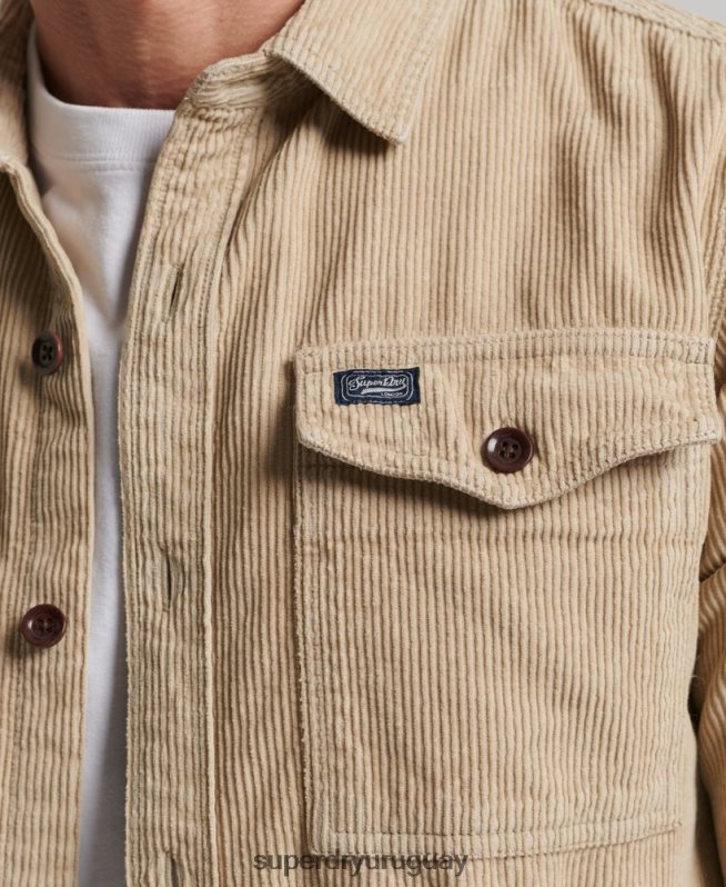 uy Superdry hombres sobrecamisa de pana vintage marrón DT2N8Z210 ropa