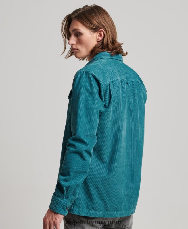 uy Superdry hombres sobrecamisa de pana vintage turquesa DT2N8Z201 ropa