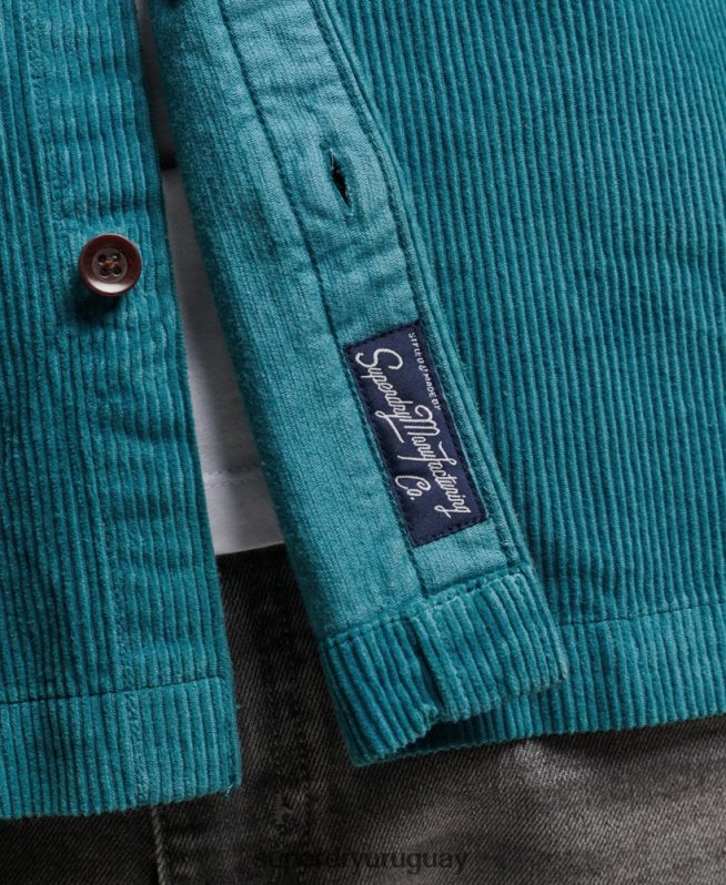 uy Superdry hombres sobrecamisa de pana vintage turquesa DT2N8Z201 ropa
