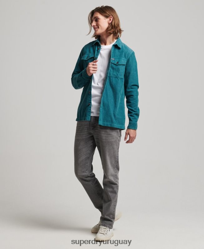 uy Superdry hombres sobrecamisa de pana vintage turquesa DT2N8Z201 ropa