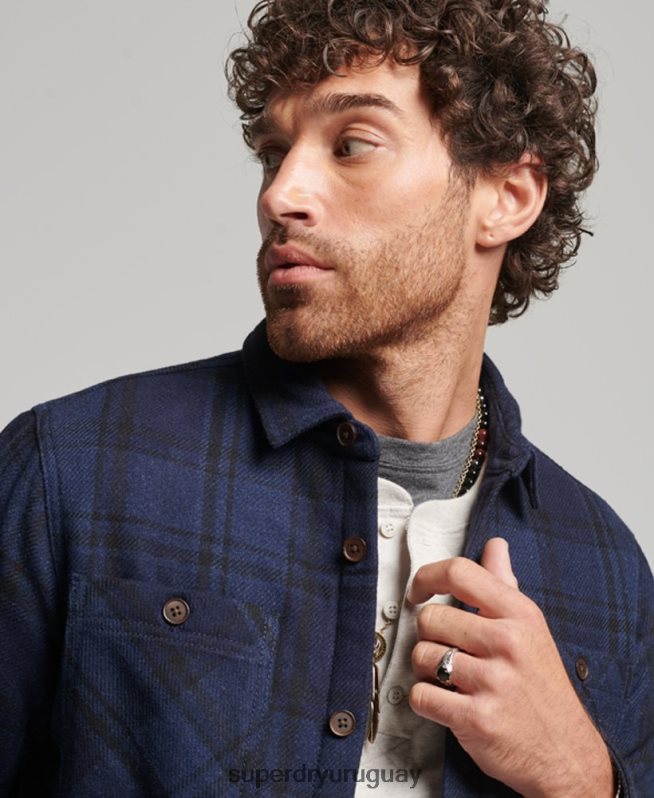uy Superdry hombres tienda comercial - sobrecamisa acolchada Armada DT2N8Z177 ropa