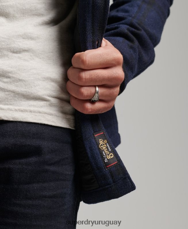uy Superdry hombres tienda comercial - sobrecamisa acolchada Armada DT2N8Z177 ropa