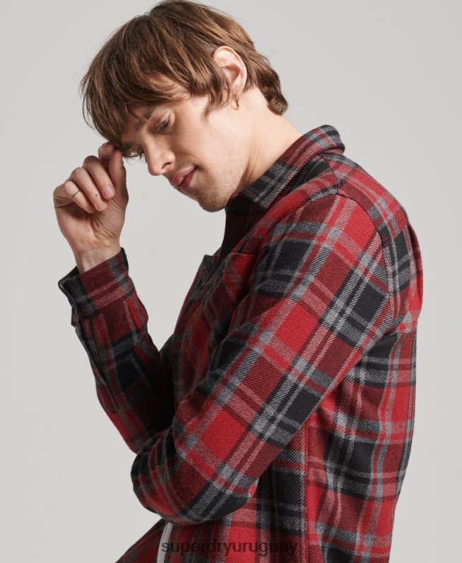 uy Superdry hombres tienda comercial - sobrecamisa acolchada rojo DT2N8Z146 ropa
