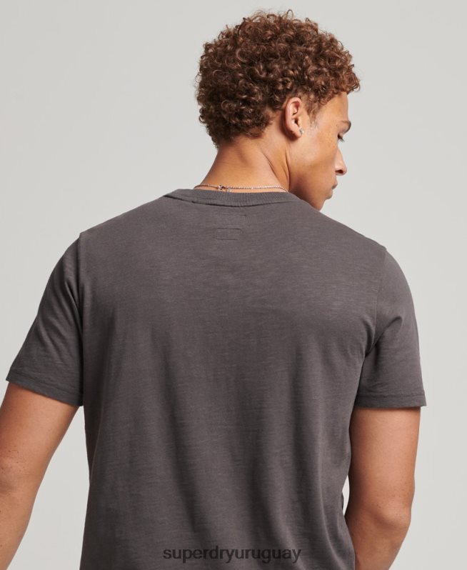 uy Superdry hombres apagón rock camiseta gráfica gris oscuro DT2N8Z4932 ropa