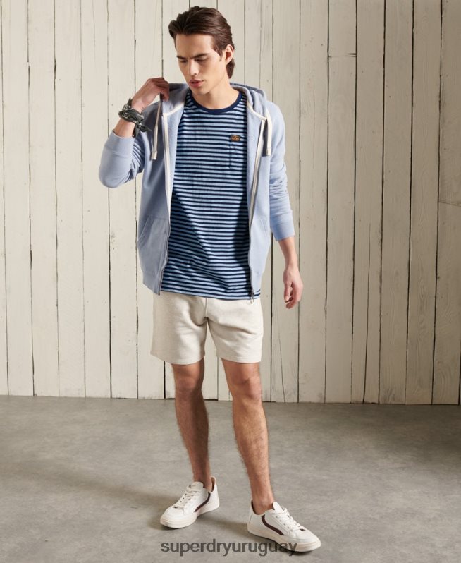 uy Superdry hombres camiseta boho añil de algodón orgánico azul DT2N8Z4963 ropa