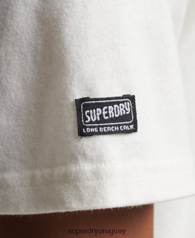 uy Superdry hombres camiseta cali vintage blanco DT2N8Z4952 ropa