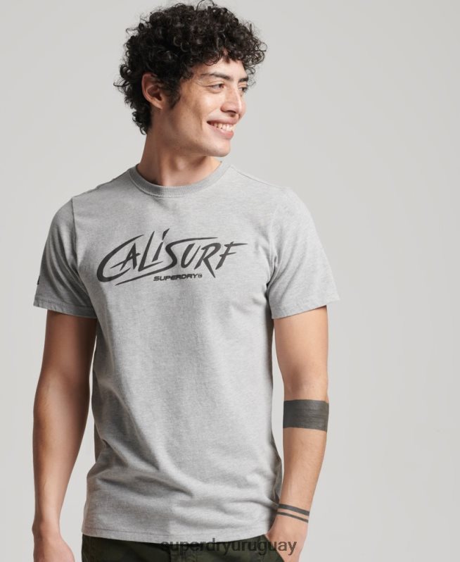 uy Superdry hombres camiseta cali vintage gris DT2N8Z4909 ropa
