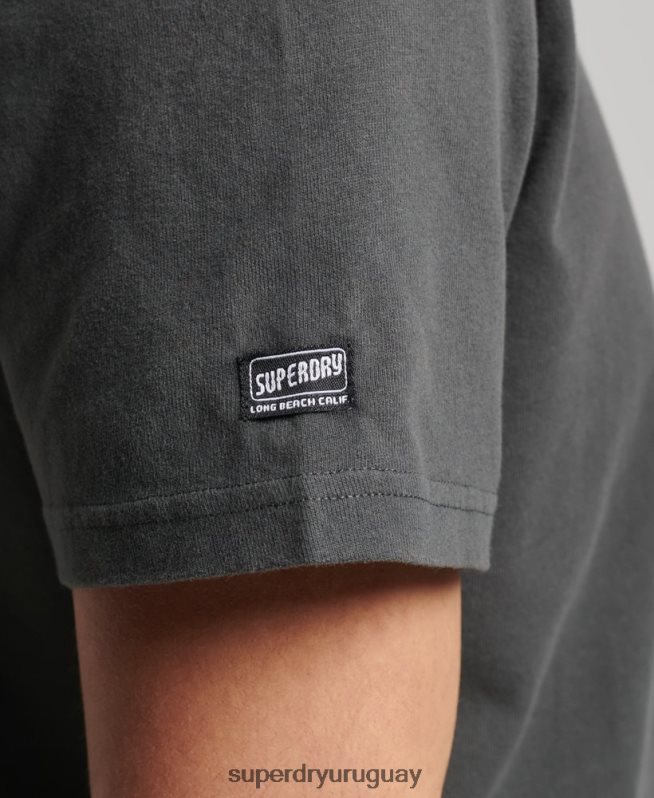 uy Superdry hombres camiseta cali vintage gris oscuro DT2N8Z4823 ropa