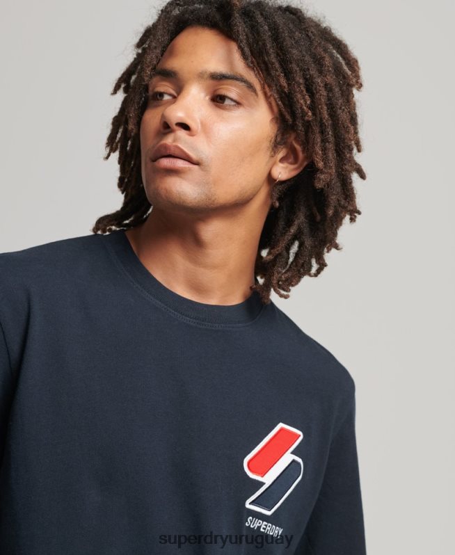 uy Superdry hombres camiseta clásica con apliques Armada DT2N8Z4926 ropa