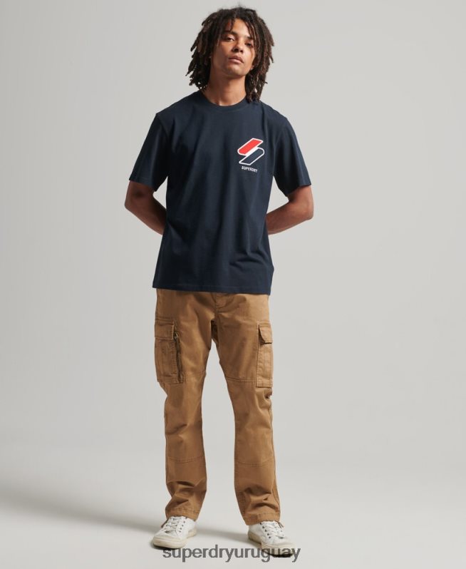 uy Superdry hombres camiseta clásica con apliques Armada DT2N8Z4926 ropa