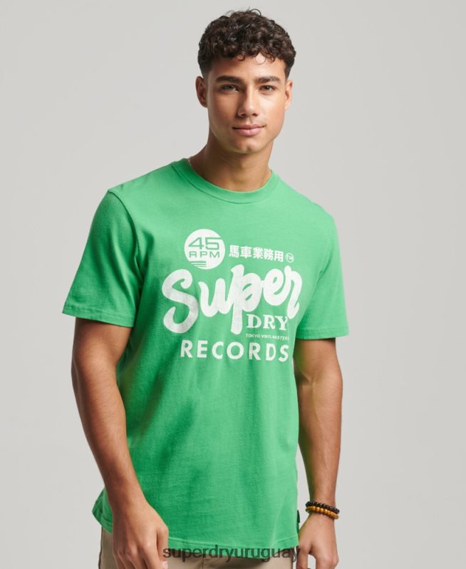 uy Superdry hombres camiseta clásica reelaborada verde DT2N8Z20 ropa