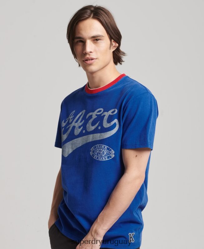 uy Superdry hombres camiseta colegial azul DT2N8Z4961 ropa