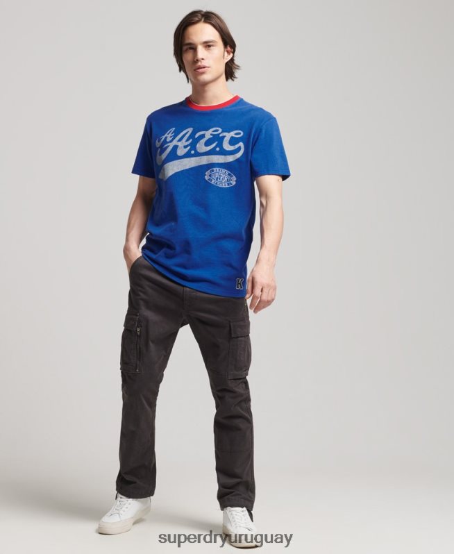 uy Superdry hombres camiseta colegial azul DT2N8Z4961 ropa