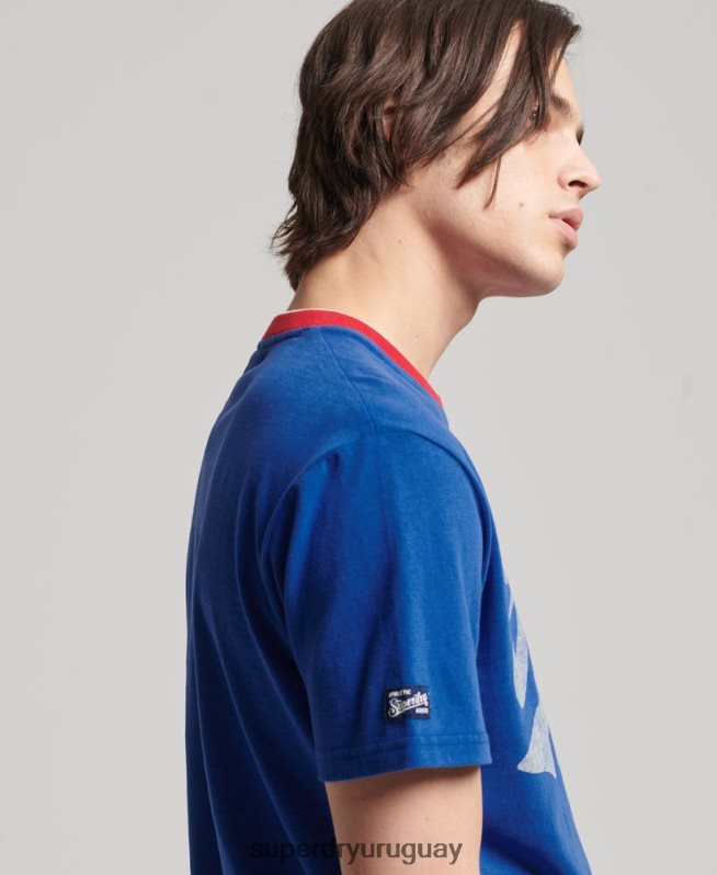 uy Superdry hombres camiseta colegial azul DT2N8Z4961 ropa