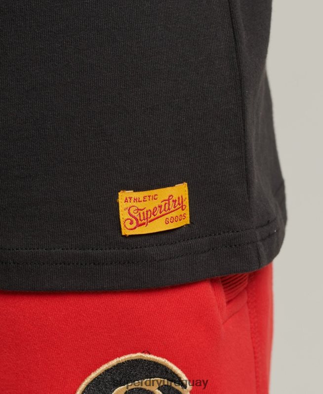 uy Superdry hombres camiseta colegial vintage negro DT2N8Z4950 ropa
