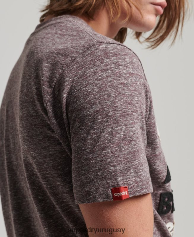 uy Superdry hombres camiseta con aplicación de gran aire libre marrón DT2N8Z116 ropa