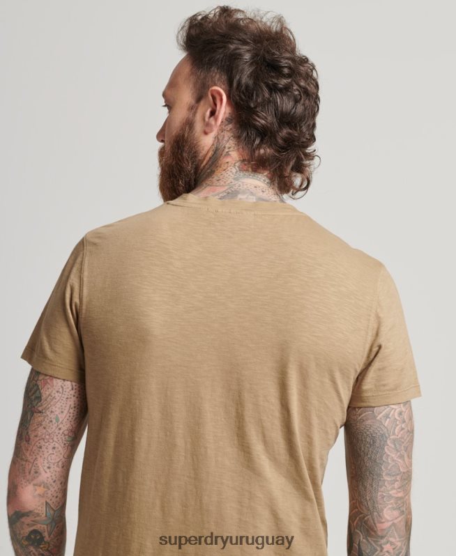 uy Superdry hombres camiseta con cuello en v marrón DT2N8Z4923 ropa