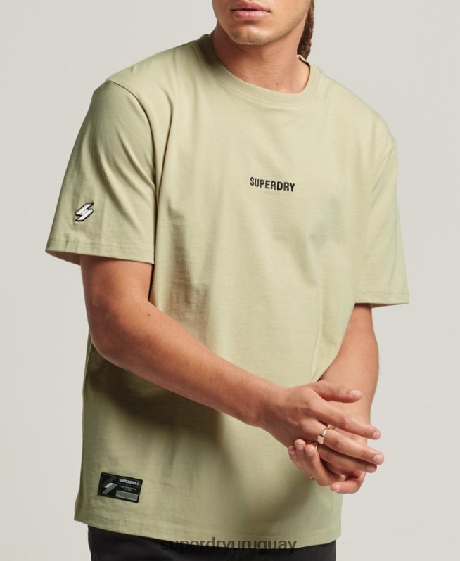 uy Superdry hombres camiseta con micro logo beige DT2N8Z4835 ropa