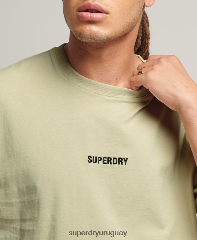 uy Superdry hombres camiseta con micro logo beige DT2N8Z4835 ropa
