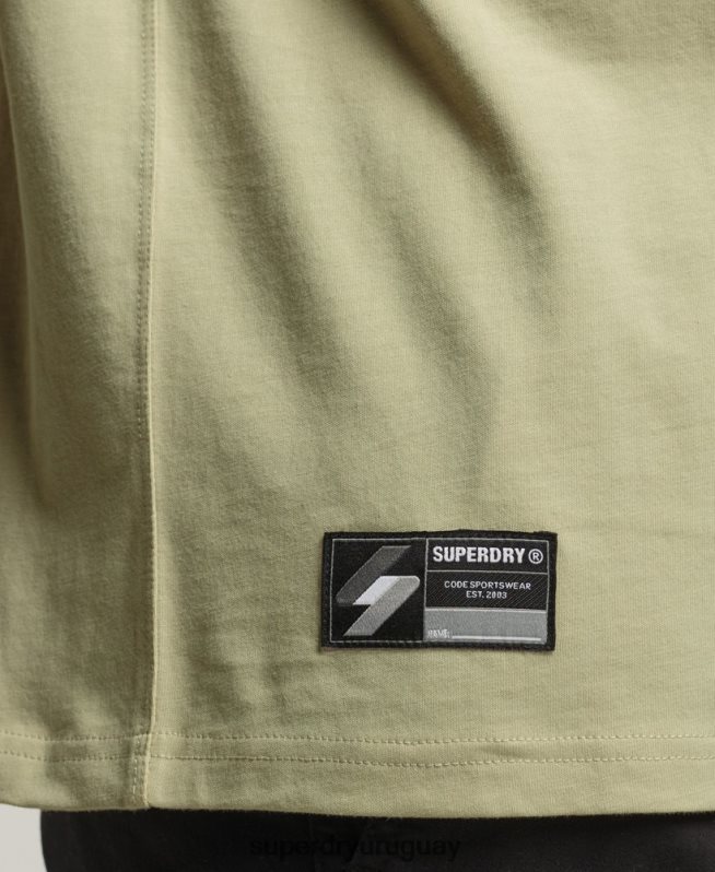 uy Superdry hombres camiseta con micro logo beige DT2N8Z4835 ropa