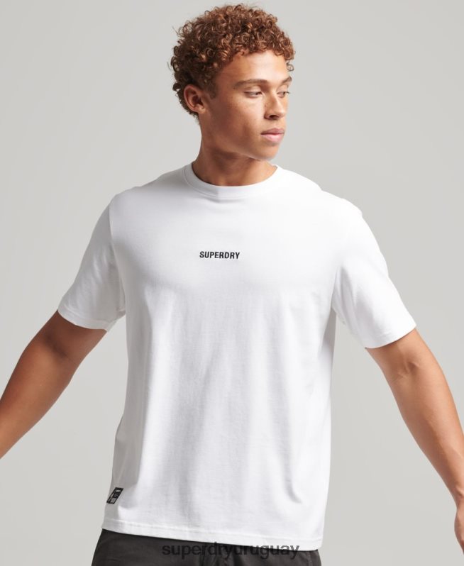 uy Superdry hombres camiseta con micro logo blanco DT2N8Z4803 ropa