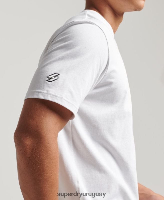 uy Superdry hombres camiseta con micro logo blanco DT2N8Z4803 ropa
