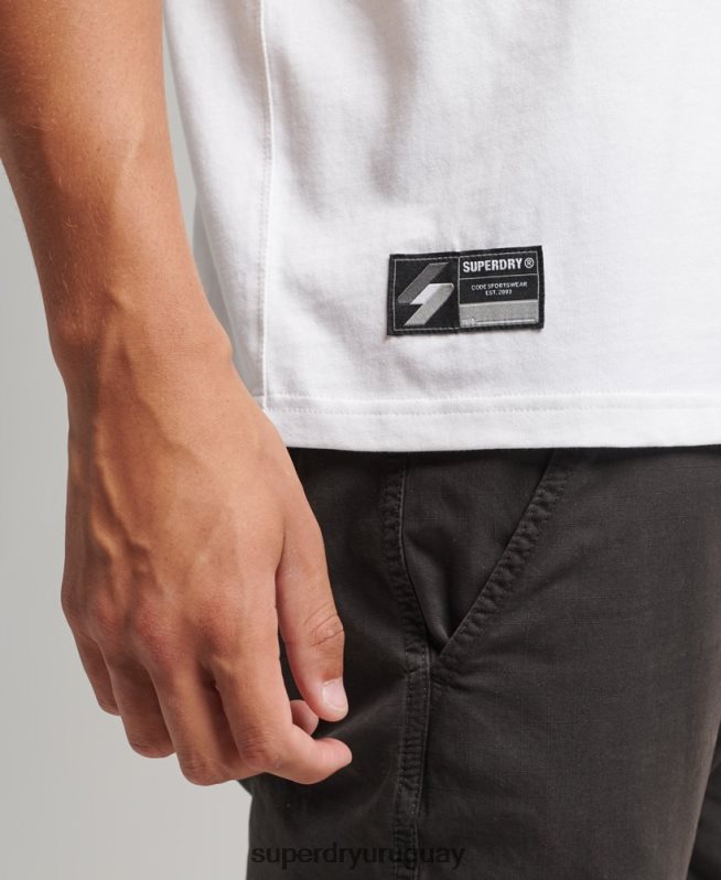 uy Superdry hombres camiseta con micro logo blanco DT2N8Z4803 ropa