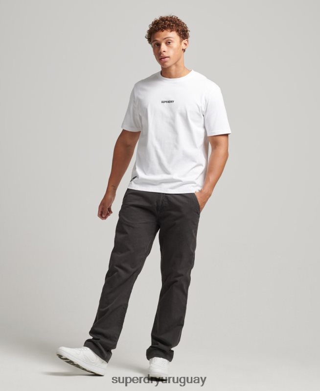 uy Superdry hombres camiseta con micro logo blanco DT2N8Z4803 ropa
