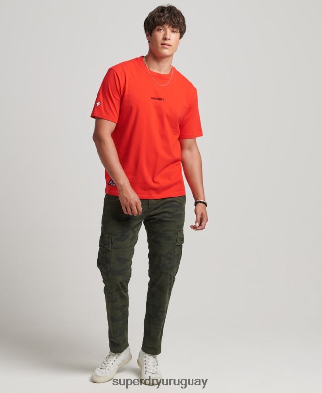 uy Superdry hombres camiseta con micro logo rojo DT2N8Z4799 ropa