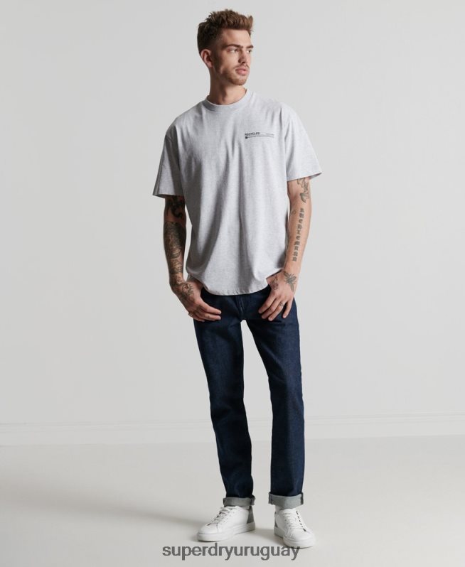 uy Superdry hombres camiseta con microtop reciclada gris claro DT2N8Z4960 ropa
