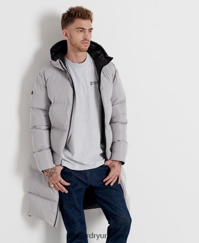 uy Superdry hombres camiseta con microtop reciclada gris claro DT2N8Z4960 ropa
