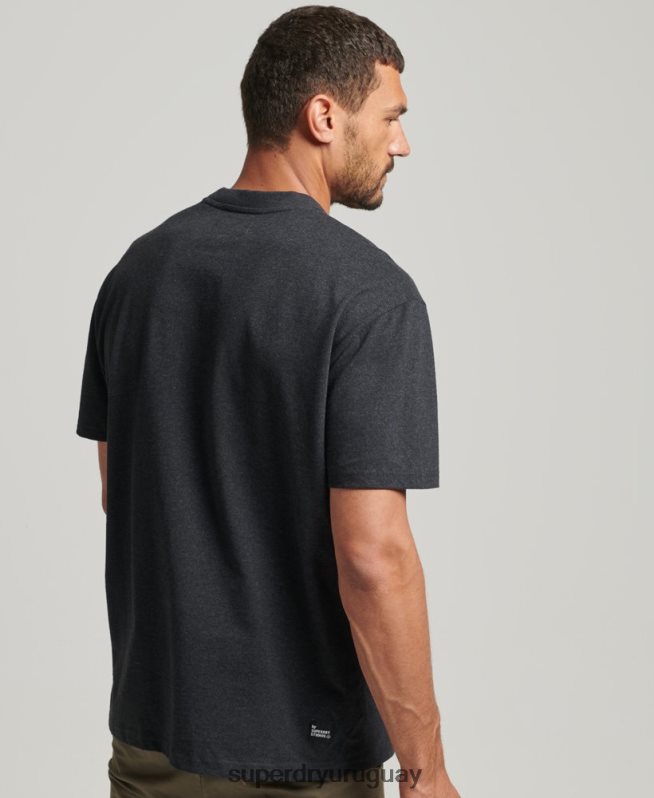 uy Superdry hombres camiseta con microtop reciclada negro DT2N8Z4942 ropa
