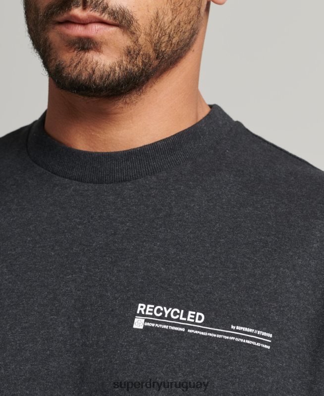 uy Superdry hombres camiseta con microtop reciclada negro DT2N8Z4942 ropa