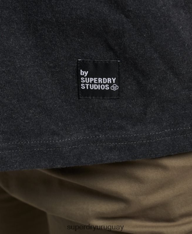 uy Superdry hombres camiseta con microtop reciclada negro DT2N8Z4942 ropa