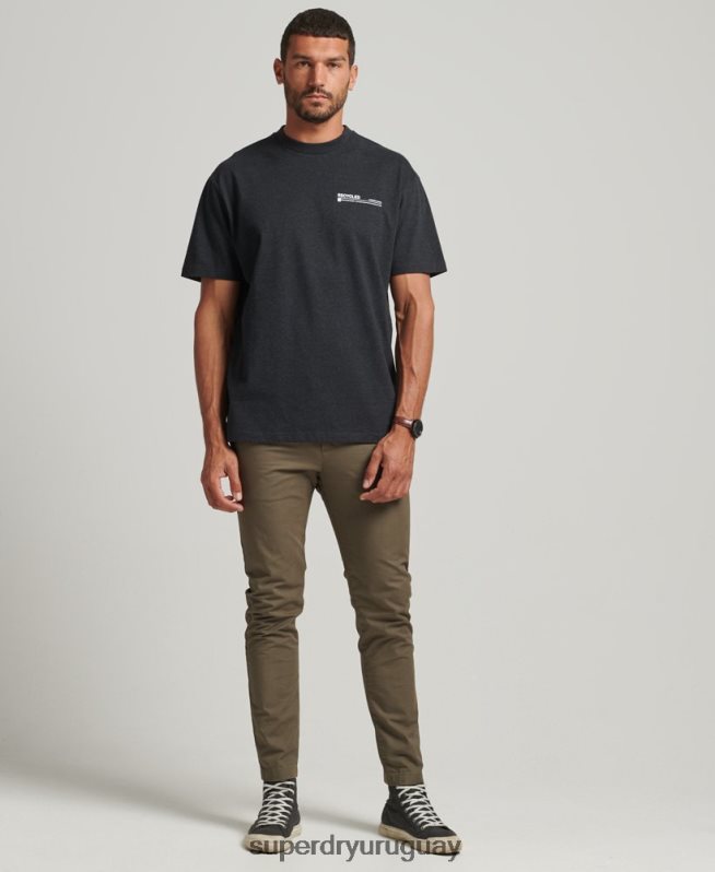 uy Superdry hombres camiseta con microtop reciclada negro DT2N8Z4942 ropa