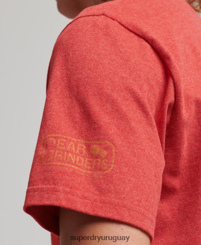 uy Superdry hombres camiseta con texto de ciudad atlética rojo DT2N8Z4894 ropa