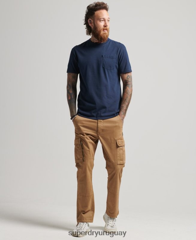 uy Superdry hombres camiseta de algodón orgánico con bolsillo Armada DT2N8Z4812 ropa