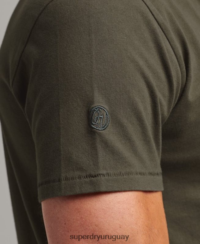 uy Superdry hombres camiseta de algodón orgánico con bolsillo caqui DT2N8Z4869 ropa