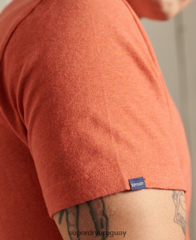 uy Superdry hombres camiseta de algodón orgánico con bordado vintage naranja DT2N8Z4913 ropa