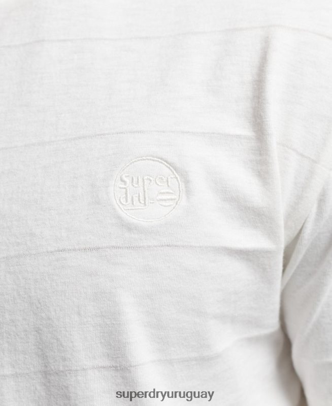 uy Superdry hombres camiseta de algodón orgánico con textura vintage blanco DT2N8Z10 ropa