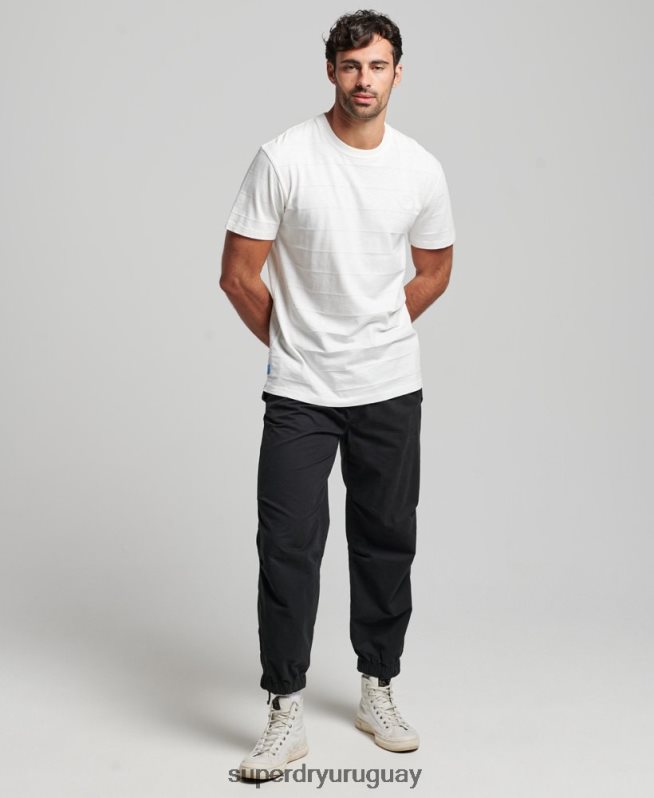 uy Superdry hombres camiseta de algodón orgánico con textura vintage blanco DT2N8Z10 ropa