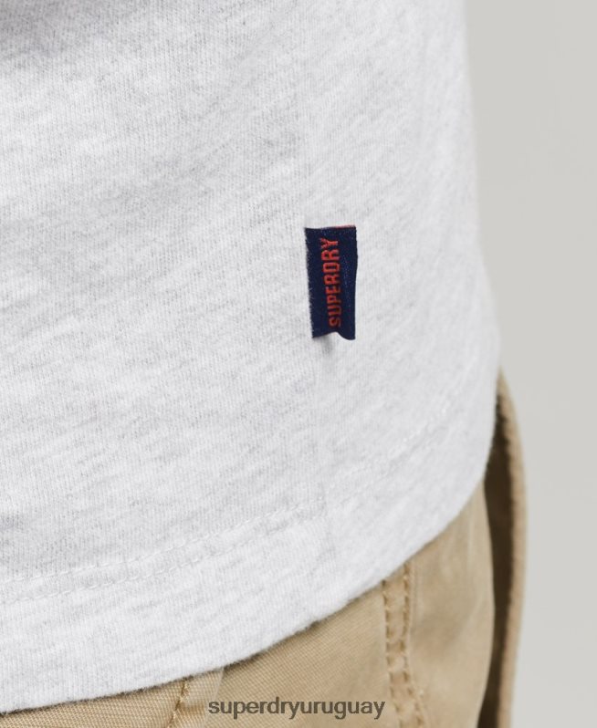 uy Superdry hombres camiseta de béisbol con logo esencial de algodón orgánico verde DT2N8Z4903 ropa