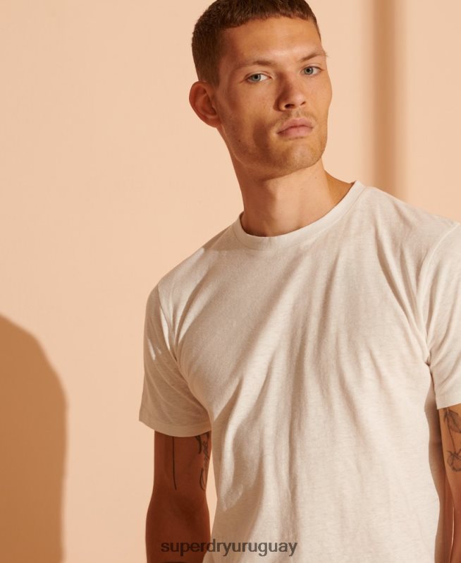 uy Superdry hombres camiseta de cáñamo de edición limitada blanco DT2N8Z4986 ropa