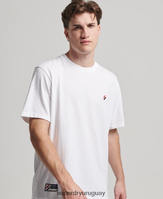uy Superdry hombres camiseta de corte holgado con logo esencial de algodón orgánico blanco DT2N8Z4955 ropa