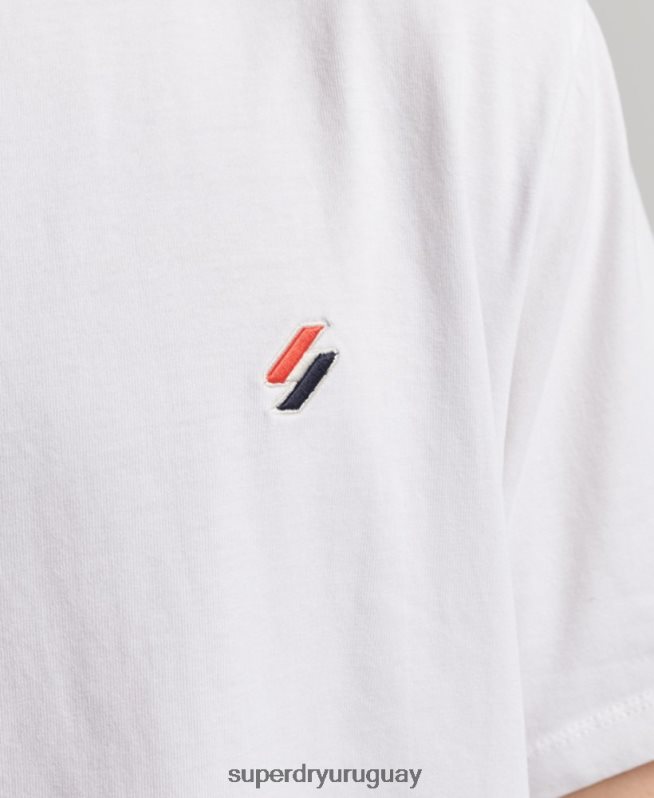 uy Superdry hombres camiseta de corte holgado con logo esencial de algodón orgánico blanco DT2N8Z4955 ropa