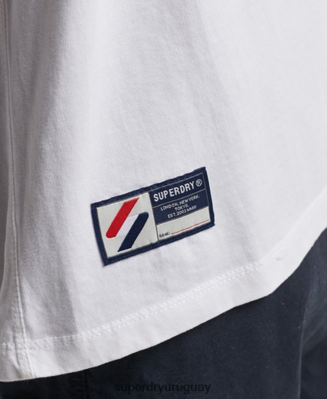 uy Superdry hombres camiseta de corte holgado con logo esencial de algodón orgánico blanco DT2N8Z4955 ropa