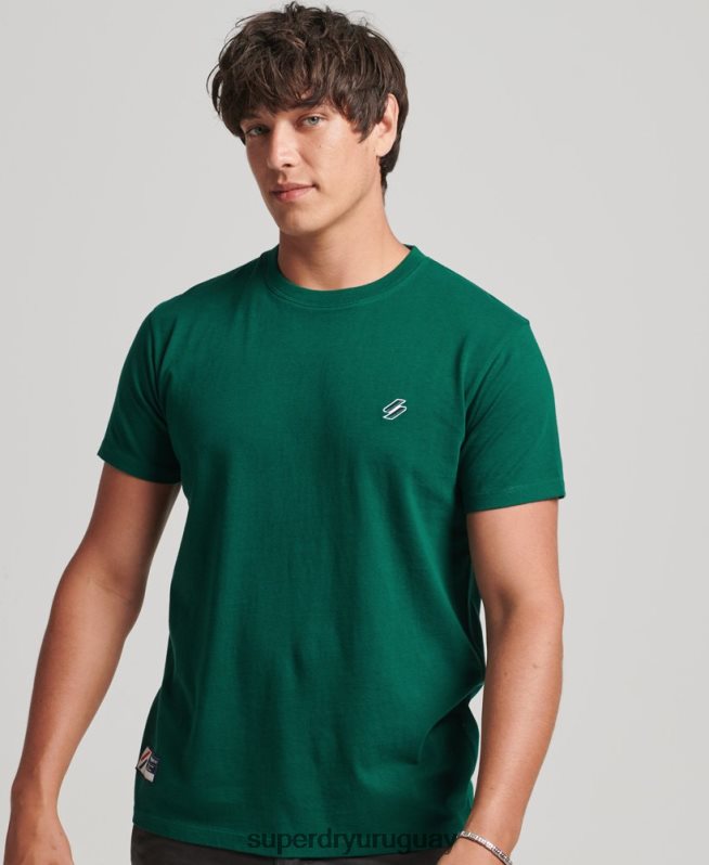 uy Superdry hombres camiseta de corte holgado con logo esencial de algodón orgánico verde DT2N8Z4969 ropa